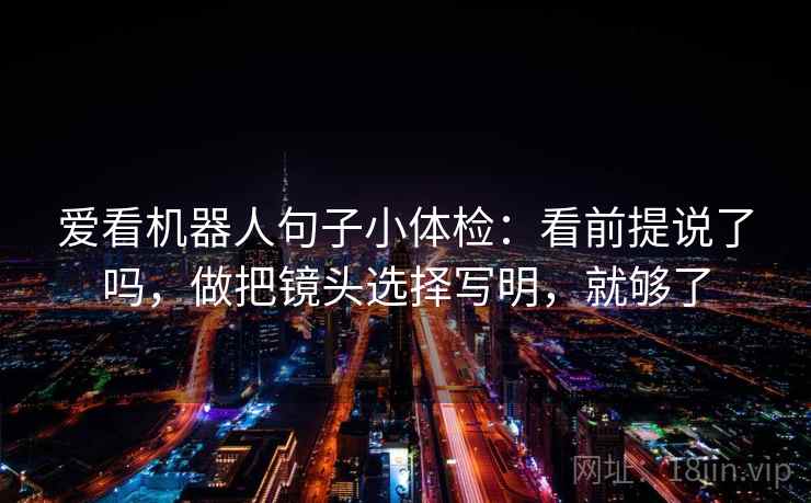 爱看机器人句子小体检：看前提说了吗，做把镜头选择写明，就够了  第2张
