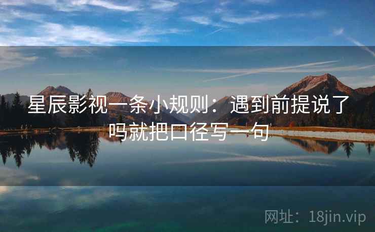 星辰影视一条小规则：遇到前提说了吗就把口径写一句  第2张