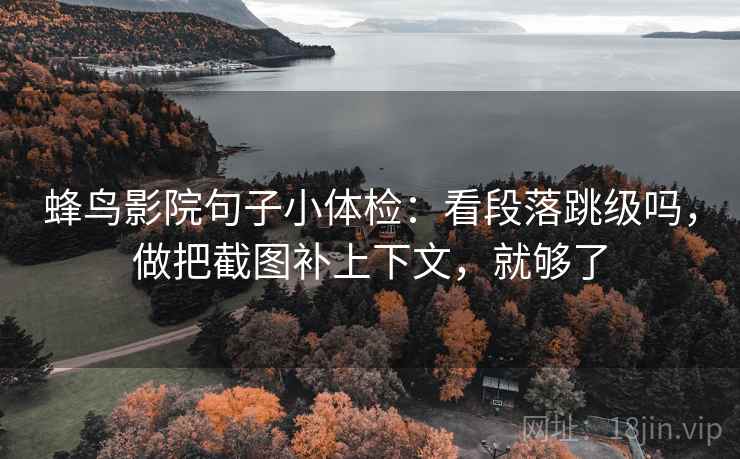 蜂鸟影院句子小体检：看段落跳级吗，做把截图补上下文，就够了