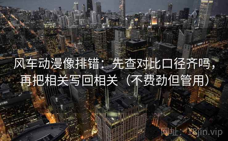 风车动漫像排错：先查对比口径齐吗，再把相关写回相关（不费劲但管用）  第2张