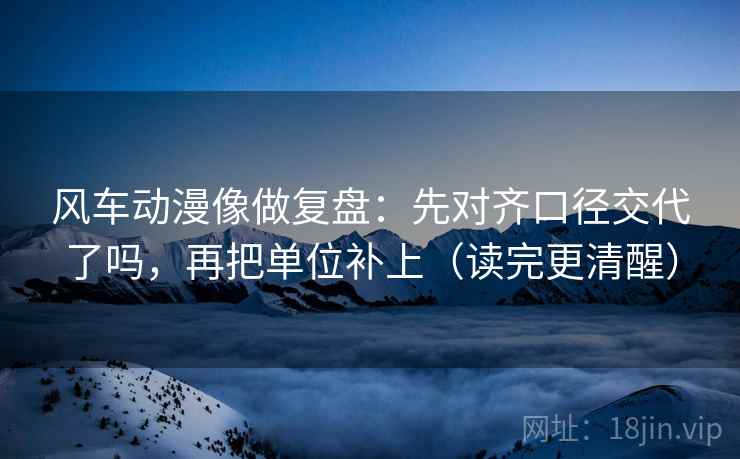 风车动漫像做复盘：先对齐口径交代了吗，再把单位补上（读完更清醒）
