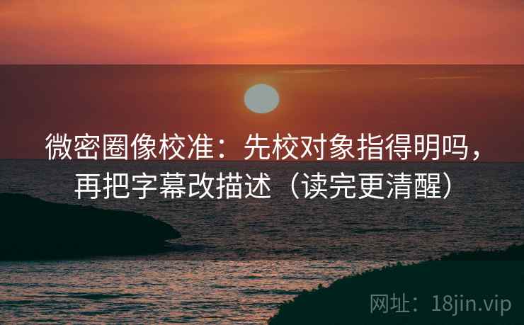 微密圈像校准：先校对象指得明吗，再把字幕改描述（读完更清醒）  第2张
