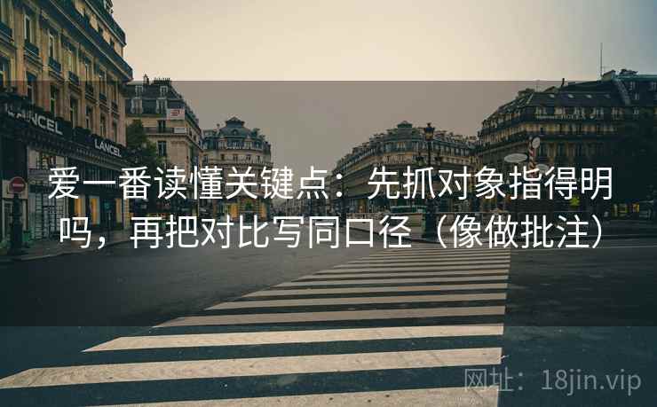 爱一番读懂关键点：先抓对象指得明吗，再把对比写同口径（像做批注）